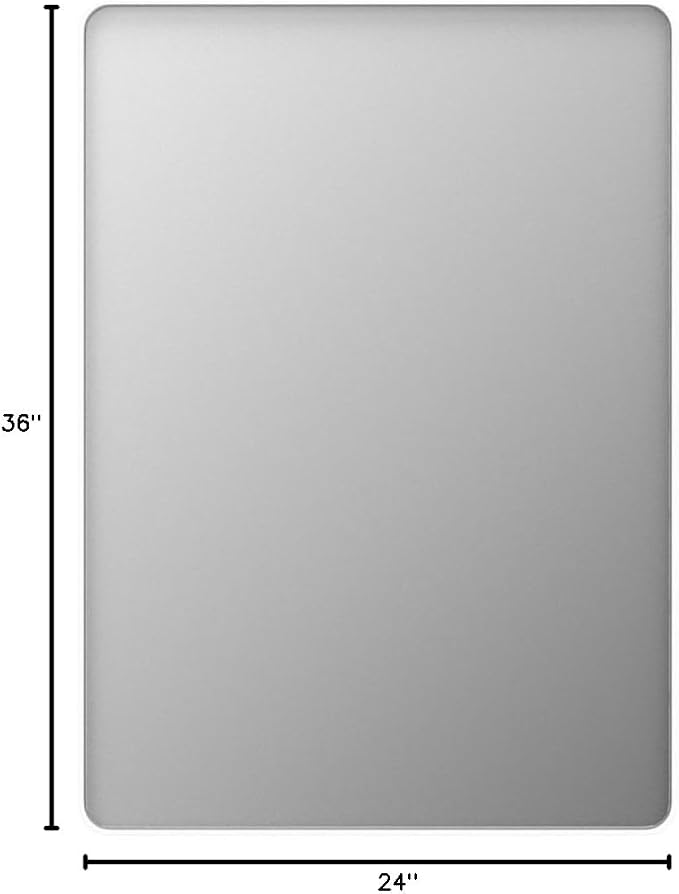 24x36 Inch White Metal Framed Bathroom Mirror