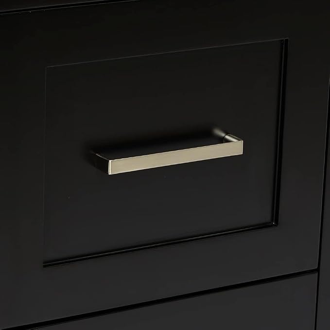 55" Black Bathroom Vanity 1.5" Edge Pure White Quartz Countertop