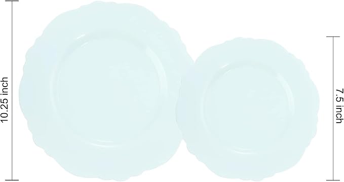 60pcs Mint Green Plastic Plates