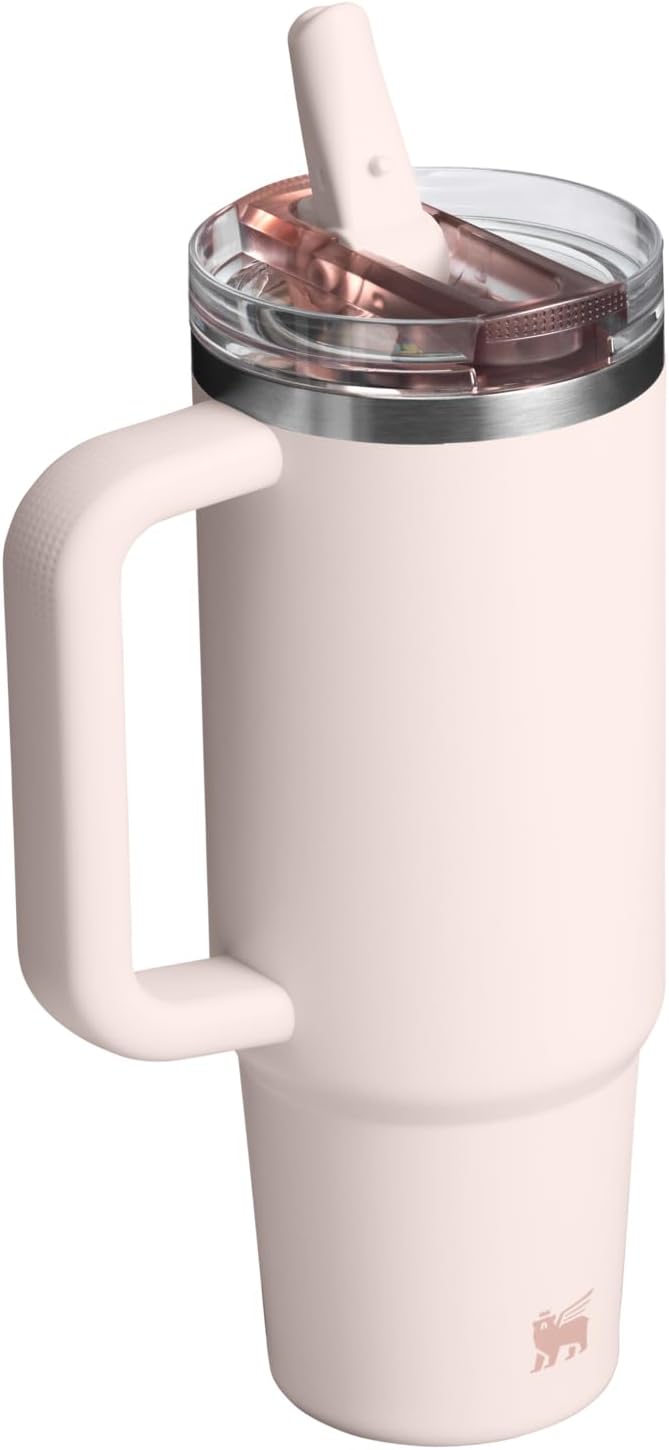 STANLEY Quencher ProTour Flipstraw Tumbler, 30 oz, Rose Quartz | Built-In Straw