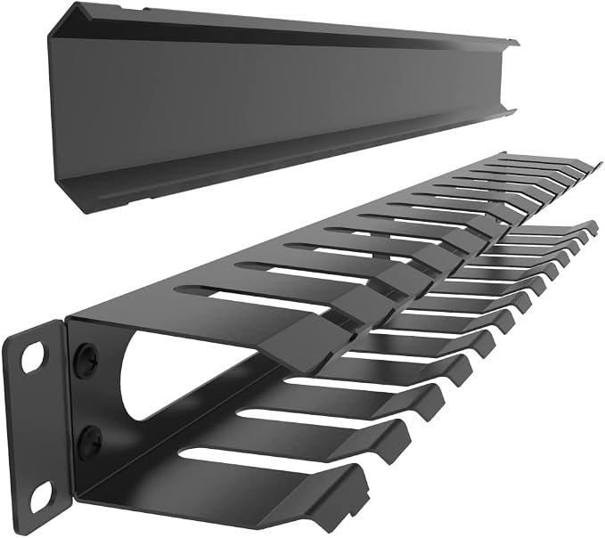 Jingchengmei 2 Pack of All Metal 1U Cable Management Horizontal Rack Mount
