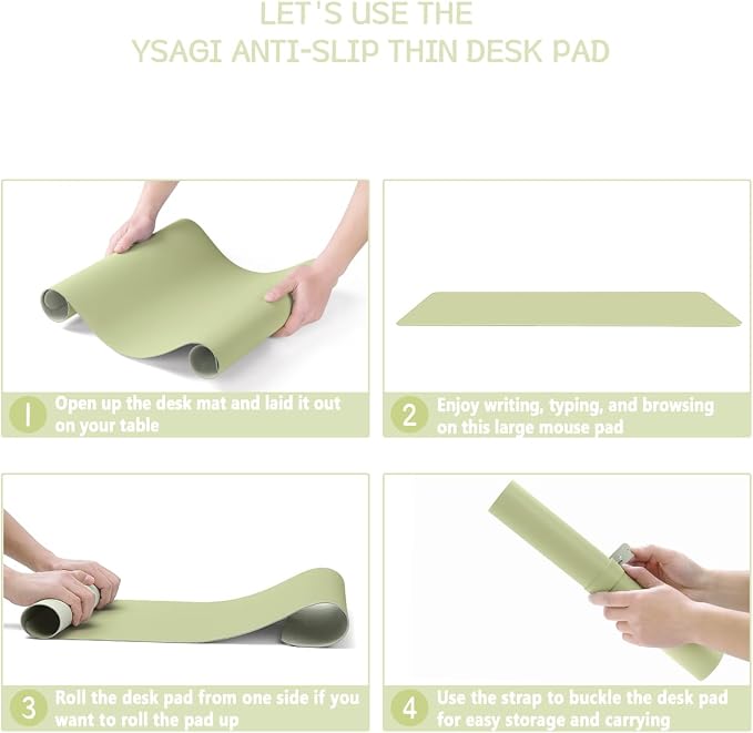 YSAGi Non-Slip Leather Desk Pad, Waterproof Laptop Computer Desk Keyboard Mat