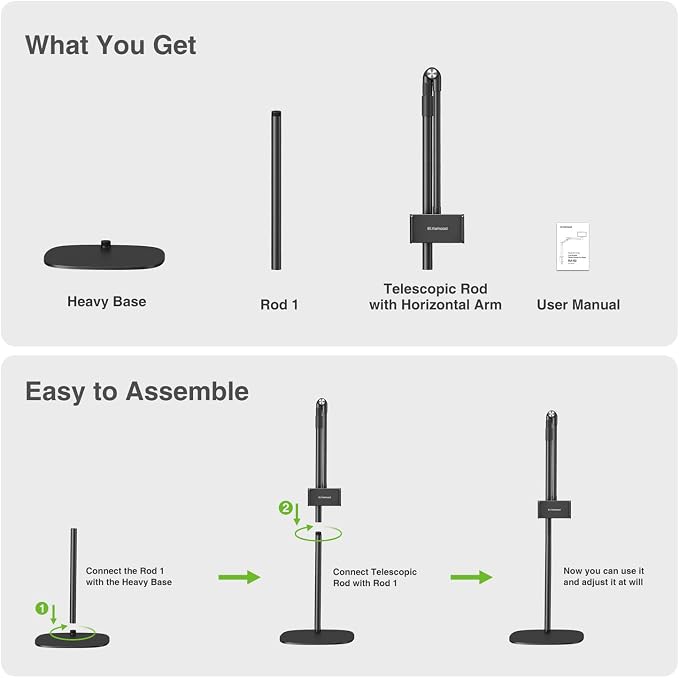 elitehood iPad Stand Floor, Height Adjustable Tablet Floor Stand