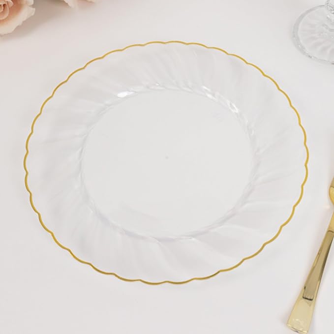 Efavormart 10-Pack 10" Clear Plastic Dinner Plates