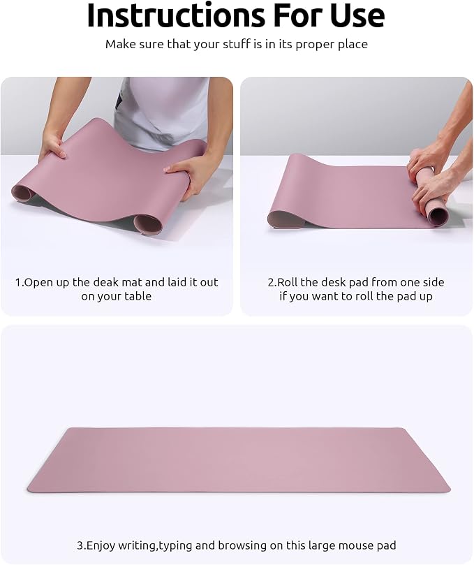 YSAGi Leather Desk Protector, Office Mat, Large Mouse Mat, Non-Slip PU Leather