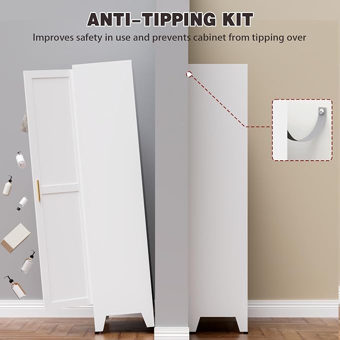 71” Tall Pantry Storage Cabinet, Kitchen Cabinets, Metal Cupboard