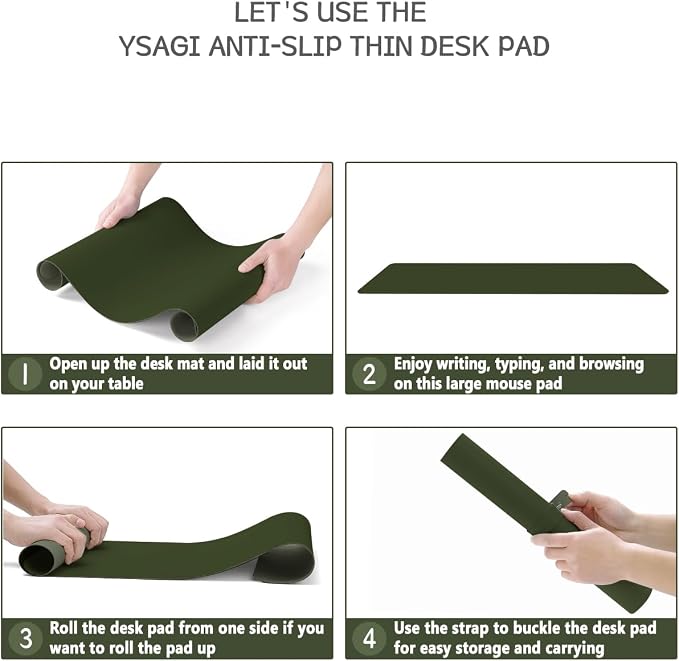 YSAGi Non-Slip Leather Desk Pad, Waterproof Laptop Computer Desk Keyboard Mat