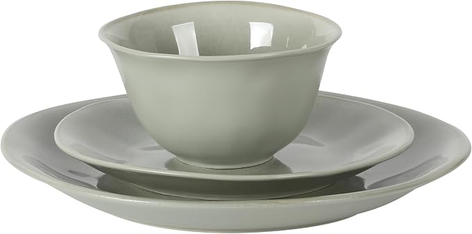 Gibson Elite Port Barton Plates and Bowls Sets, 12-Piece Stoneware Dinnerware
