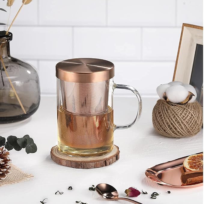 ecooe Tea Infuser Mug 16.9oz Glass Tea Cup