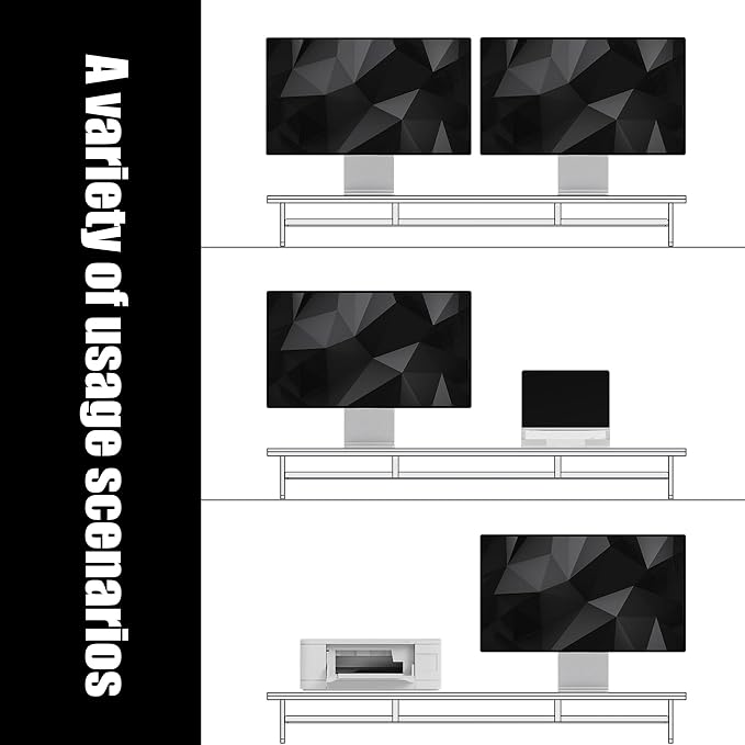 Dual‑Tier Monitor Stand for Modern Desk Setup – Minimalist Wooden and Metal