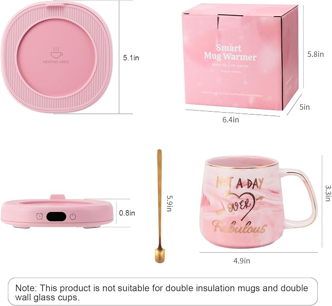 Coffee Mug Warmer & Not A Day Mug Set, Coffee Cup Warmer
