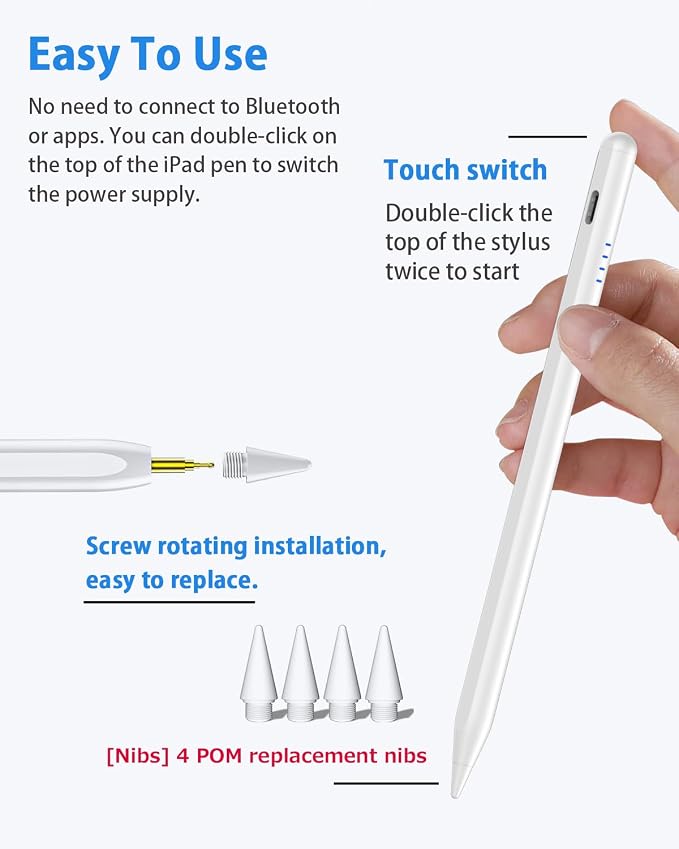 Stylus Pen for iPad 9th&10th, Fast Charge for ipad Pencil
