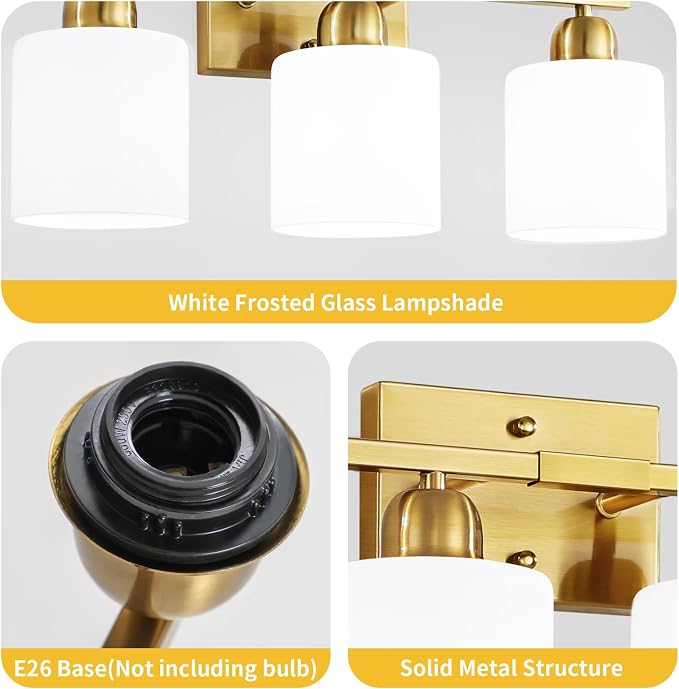 6 Light Gold Bathroom Vanity Light