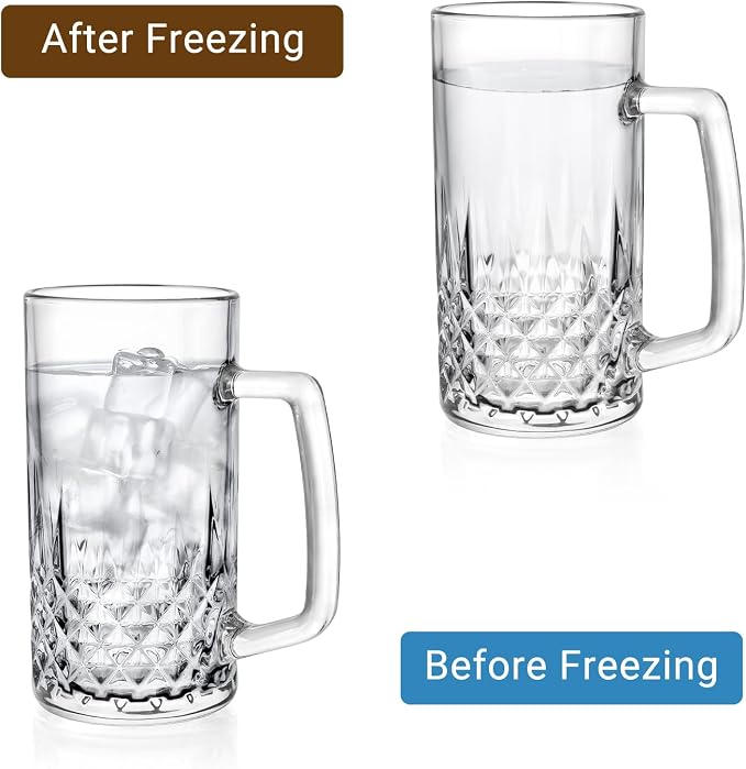 2 Pack Beer Mugs For Freezer, Double Wall Insulated Glasses – Freezer Mugs