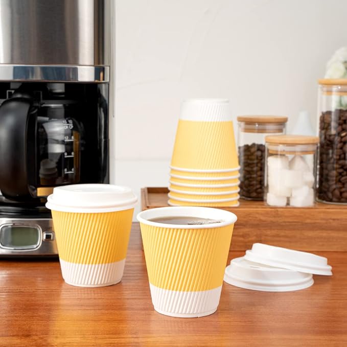 Restaurantware 8 Ounce Double Wall Disposable Coffee Cups, 500 Insulated Light