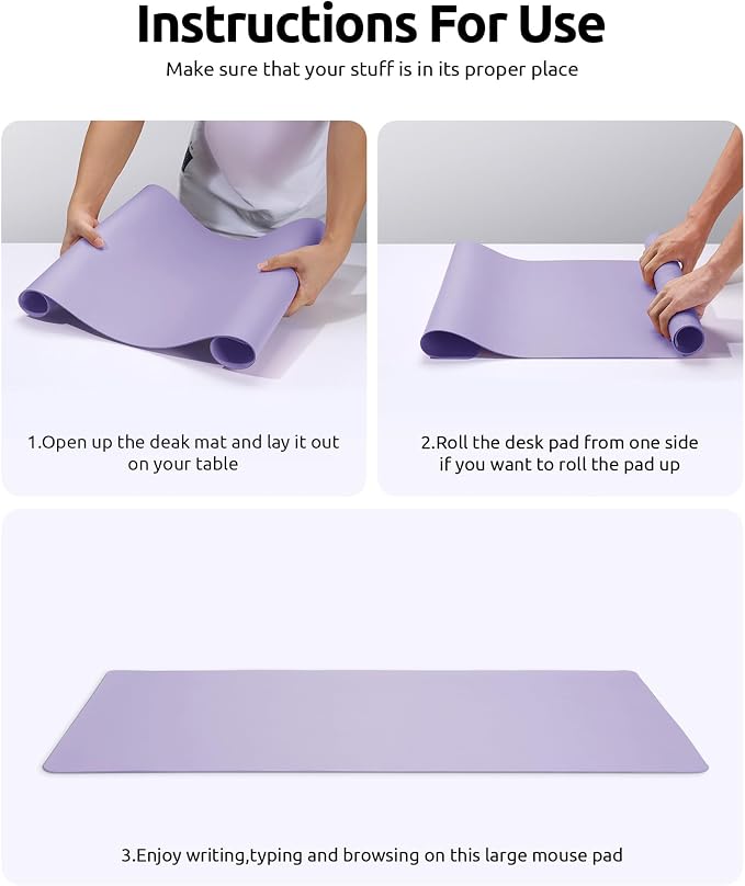 YSAGi Leather Desk Protector, Office Mat, Large Mouse Mat, Non-Slip PU Leather