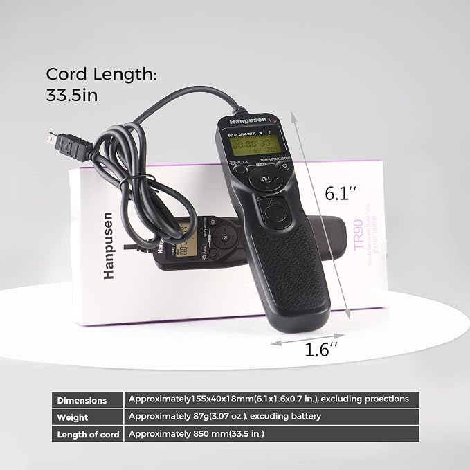 Camera Wired Timer Shutter Release, Camera Intervalometer Shutter Release Cords