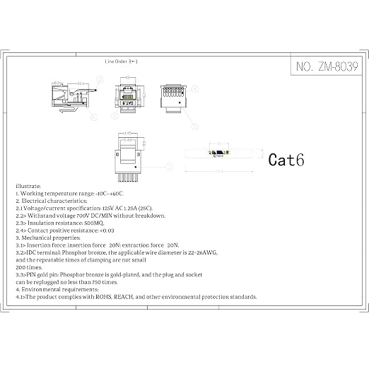 10-Pack Cat6 Tool-Less RJ45 Keystone Jack, No Punch-Down Tool Required Module