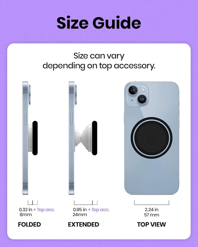 Solid Color Button Phone Grip – Minimalist Design, Durable and Lightweight