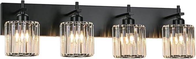 Black Crystal Bathroom Vanity Lights