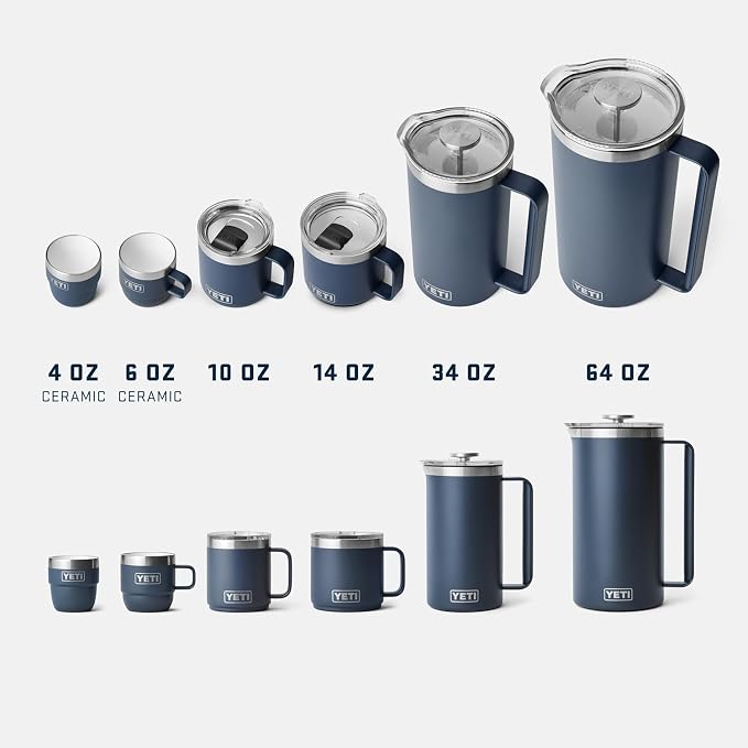 YETI Rambler 10 oz Ceramic Lined Stackable Mug, Vacuum Insulated, Stainless