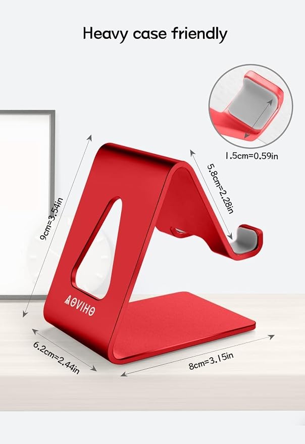Desk Cell Phone Stand, Phone Holder, Aluminum Mobile Phone Cradle Dock