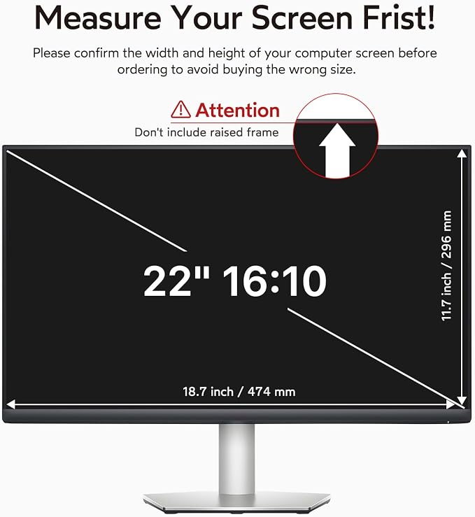 BERSEM 22 Inch Monitor Computer Privacy Screen Filter