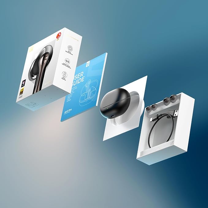 SoundPEATS Air5 Pro Adaptive Hybrid Noise Cancelling Wireless Earbuds, Qualcomm