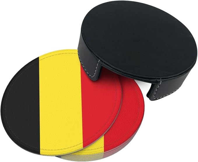 Belgian Flag Coasters for Drinks