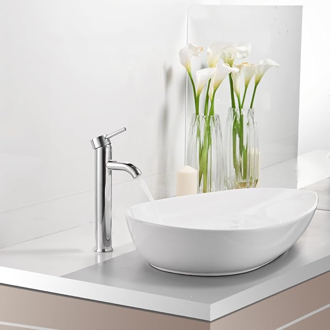 Chrome Bathroom Faucets, Vessel Sink Faucet Single Hole Single Handle