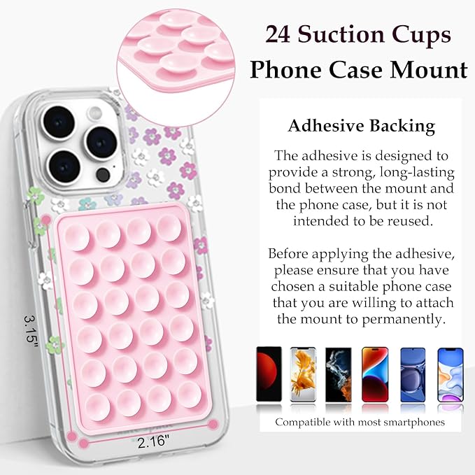 Silicone Suction Phone Case Mount, Silicon Adhesive Phone Accessory