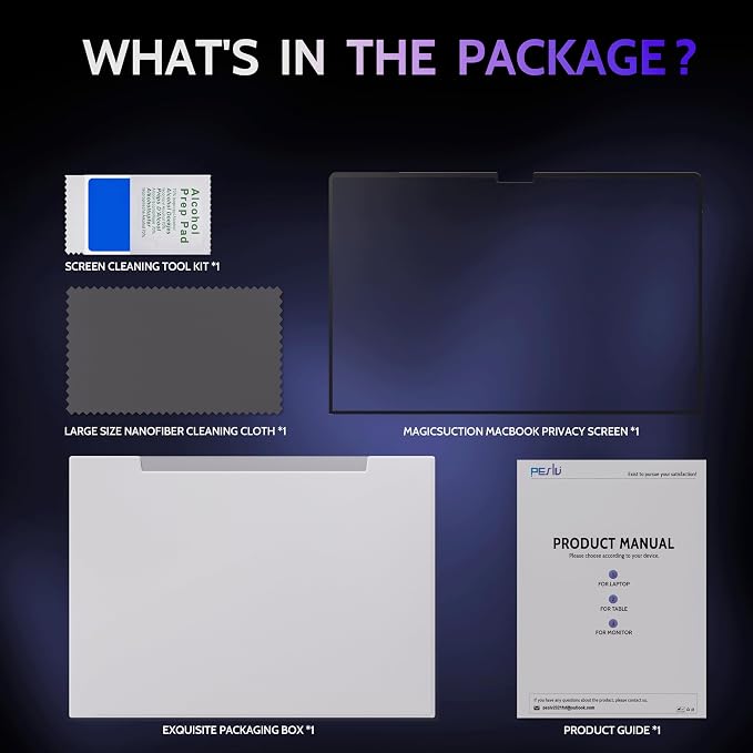 Privacy Screen for 14.4 Inch Surface Laptop Studio 2/1, MagicSuction™ Removable