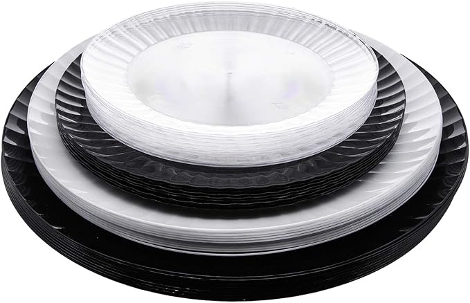 Party Essentials Deluxe Quality Hard Plastic 7.5-Inch Round Party/Salad Plates