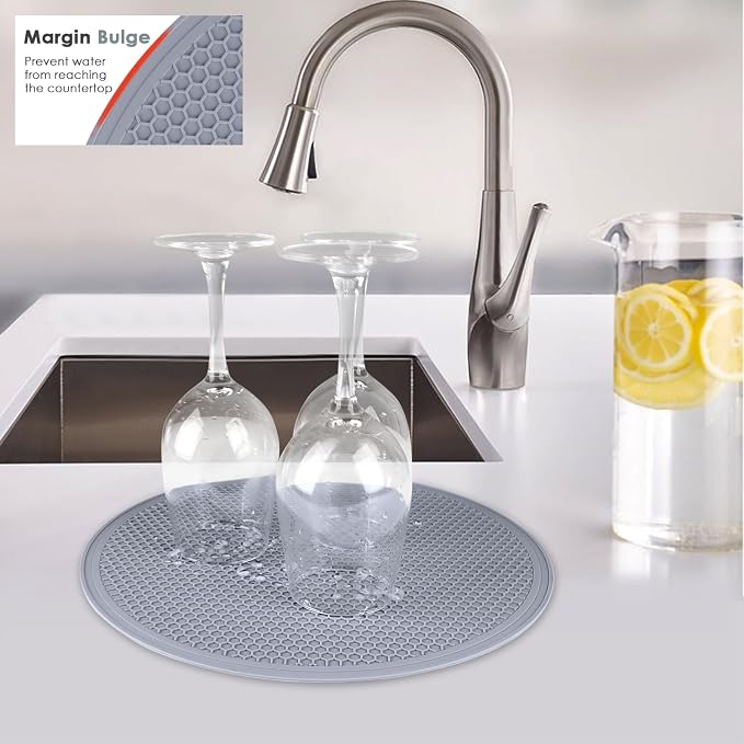 12 Inch Multi-Purpose Silicone Mat, As Drying Mat, Microwave Mat, Pot Holder