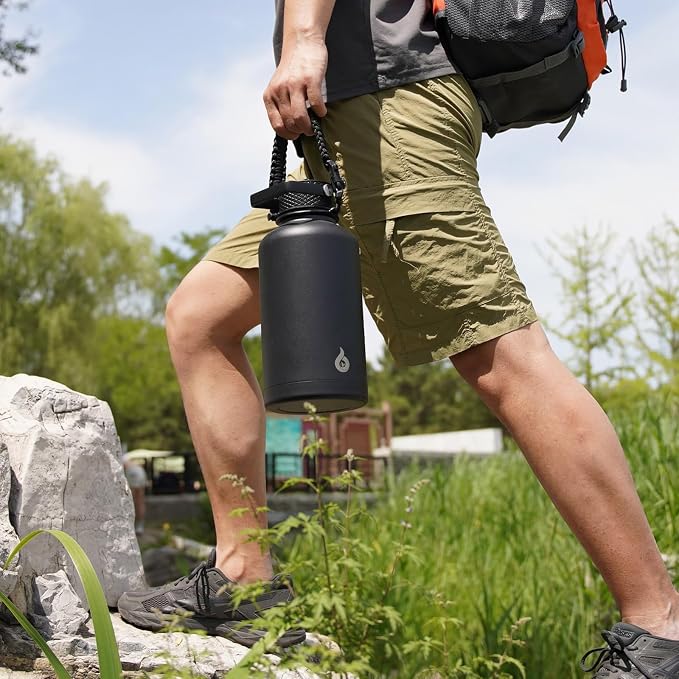 BJPKPK 50oz Large Insulated Water Bottle, Stainless Steel Water Jug |