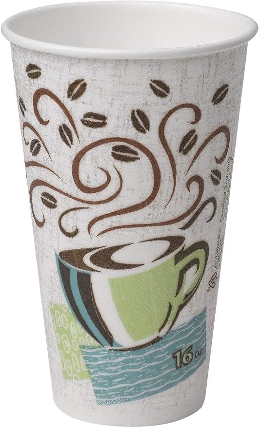 Straws and Insulated Paper Hot Cup 75 Count, 16 oz Coffee Cups and