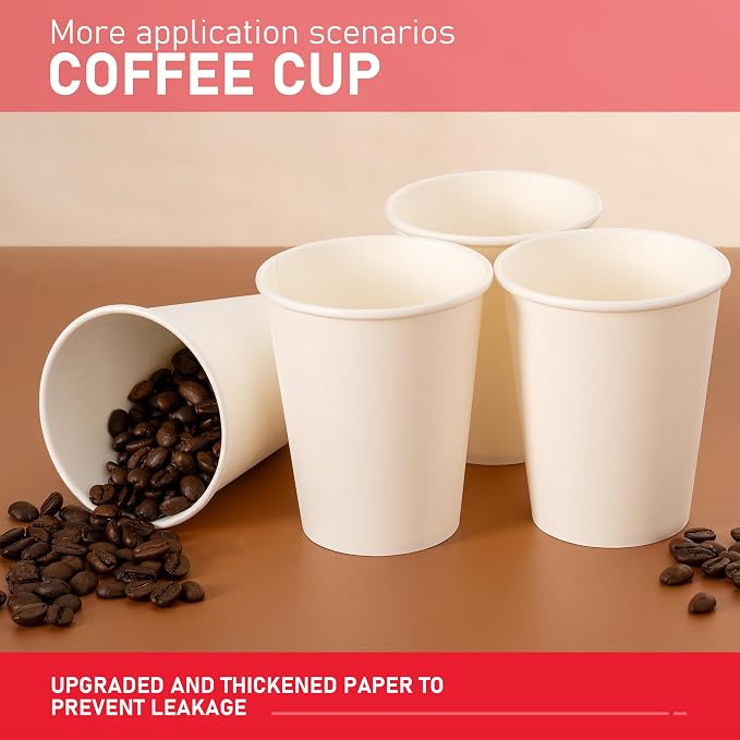 1000 Pack 8 oz Paper Cups, Disposable Coffee Cups, or Juice