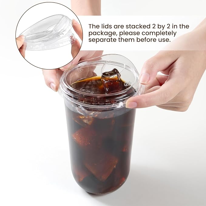 16 oz Round Bottom Clear Plastic Cups