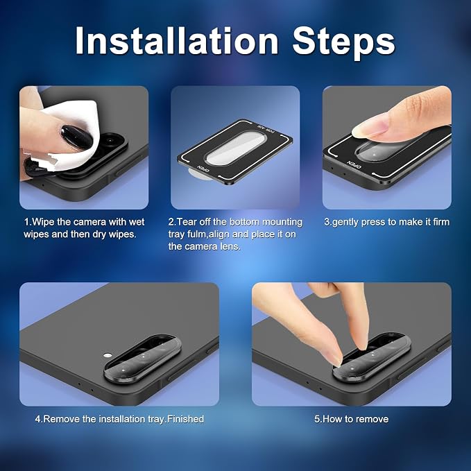 for Samsung Galaxy A26 Camera Lens Protector, Individual Metal Ring Tempered