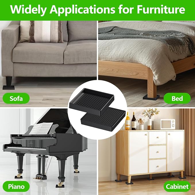 Non Slip Furniture Pads Square, Anti Skid Caster Cups, Anti Slip Furniture