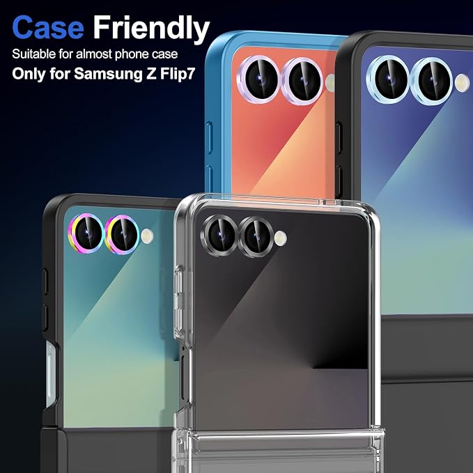 for Samsung Galaxy Z Flip 7 Camera Lens Protector, Individual Metal Ring