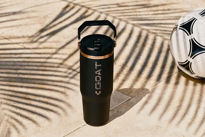 STANLEY IceFlow 2.0 Flip Straw Tumbler, 30 oz, Messi Goat Black | Easy Carry