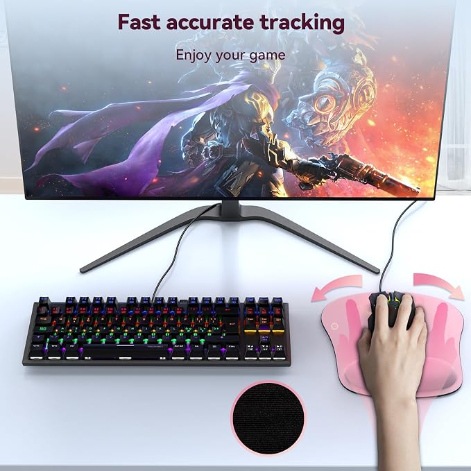 TECKNET 2 Pack Mouse Pad with Wrist Support, Ergonomic Gaming Mouse Pad Pain