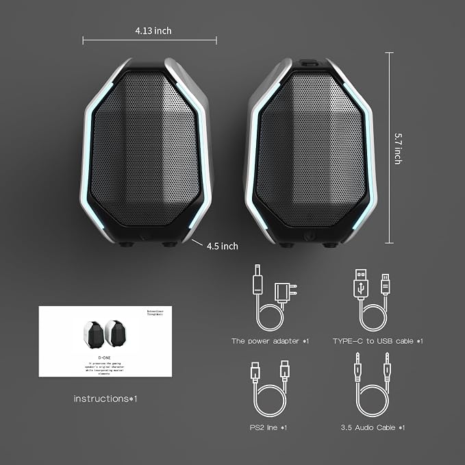 D-ONE 30W PC Gaming Computer Speakers