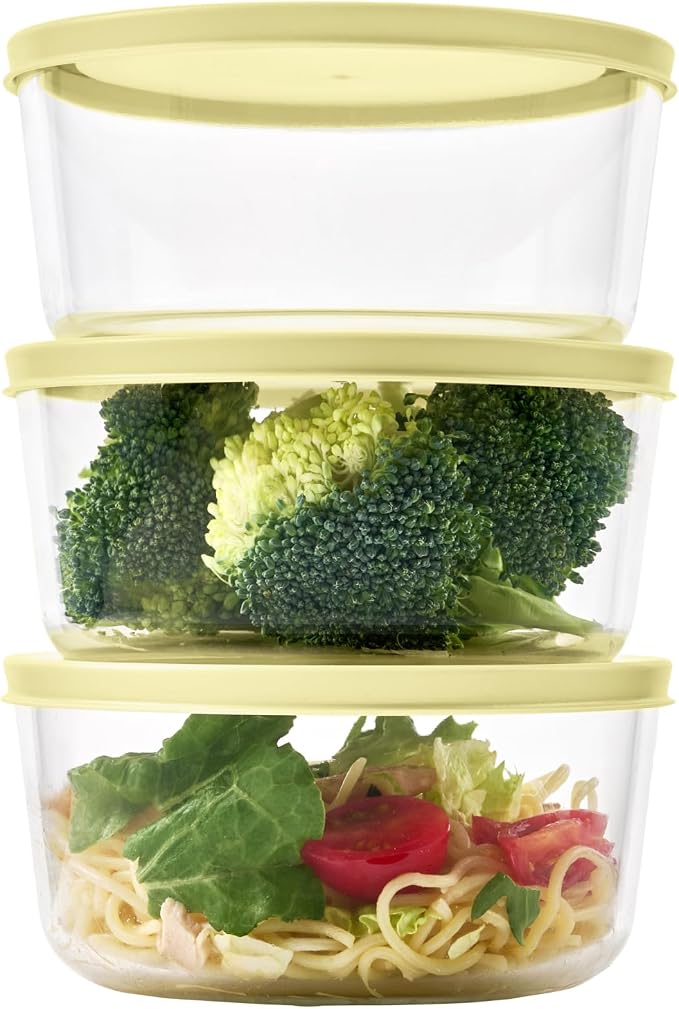 12-Piece Glass Food Storage Containers Set | 4-Cup, Leakproof | Microwave