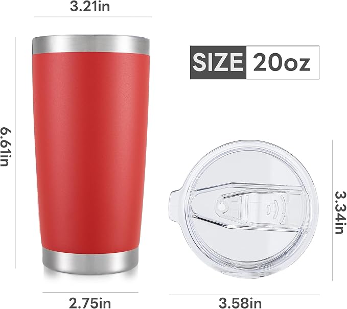 20 oz Tumbler with Lid Stainless Steel Insulated Tumblers Cups Travel Mug |