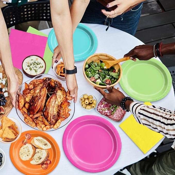 CMUSKO 150pcs Tropical Plates and Napkins