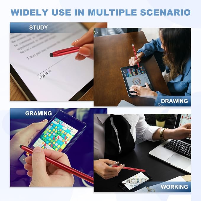 PATIKIL 5 Pcs Stylus Pens for Touch Screens, 2 in 1 High Sensitivity Universal