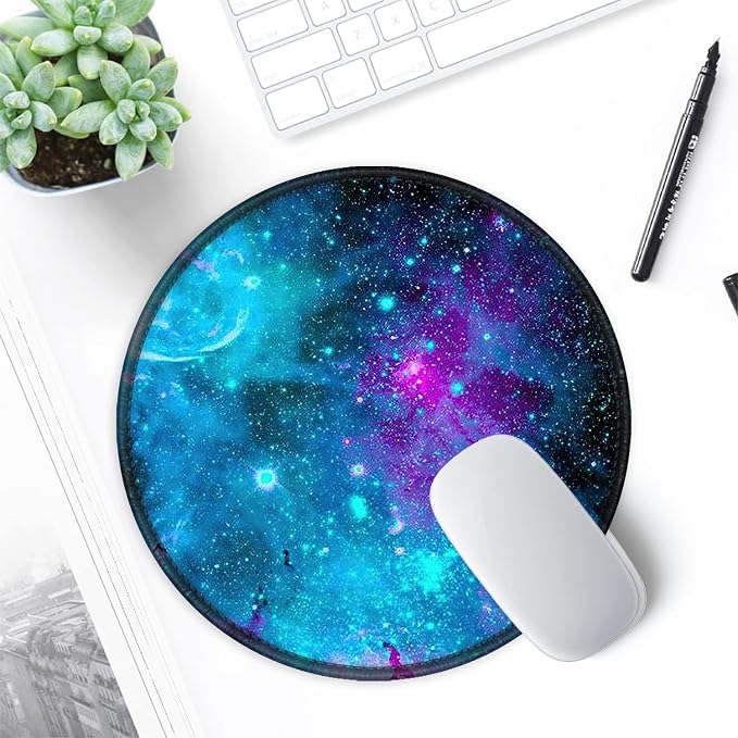 ITNRSIIET Round Mouse Pad with Stitched Edge Premium-Textured Waterproof