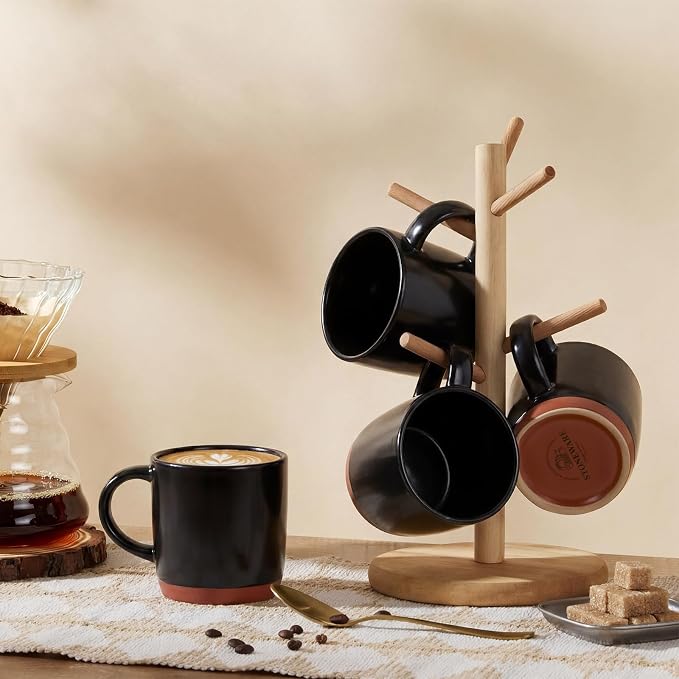 E-far Ceramic Coffee Mug Set of 4, 12oz Stoneware Coffee Cup
